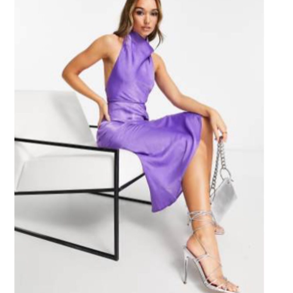ASOS Vibrant Purple Backless Dress